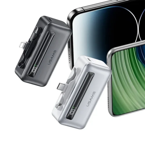 USAMS външна батерия 4500mAh 20W USB-C/Lightning silver