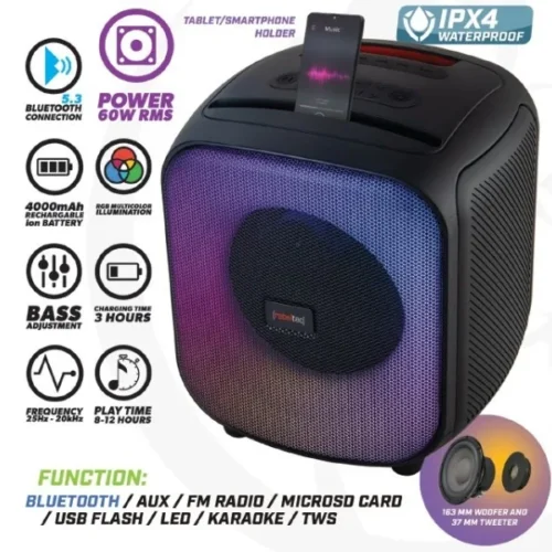 Alternative view of Rebeltec Bluetooth speaker FM/USB PowerCUBE 500