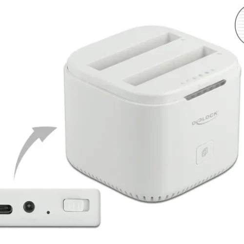 Alternative view of Станция Delock USB-C, За 2 x 2.5Prime; SATA HDD / SSD, Клониране