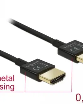 Alternative view of Кабел Delock HDMI-A мъжко - HDMI-A мъжко, Ethernet, 3D, 4K, 0.25 м, Черен