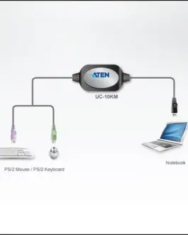 Alternative view of Адаптер ATEN UC10KM, PS/2 към USB, 90 cm