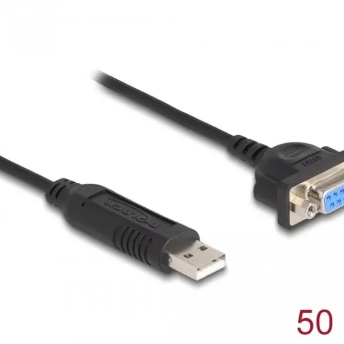 Alternative view of Адаптер DeLock, USB 2.0 - RS-232 D-Sub 9 женско, 50 см