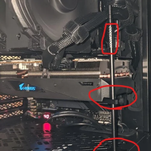 Alternative view of Държач за графична карта COOLMOON CM-VT192, Алуминий, Сребрист