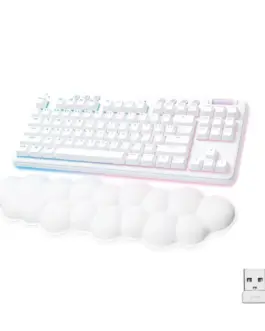 Alternative view of Безжична геймърска механична клавиатура Logitech G G715, TKL, Tactile, RGB LED, US Layout, бяла