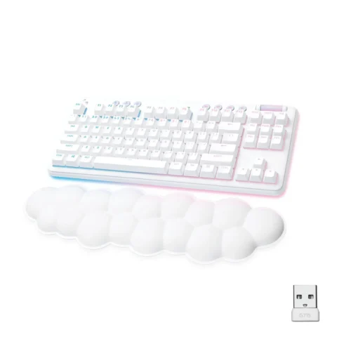 Alternative view of Безжична геймърска механична клавиатура Logitech G G715, TKL, Tactile, RGB LED, US Layout, бяла