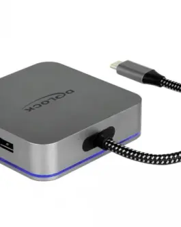 Alternative view of Докинг станция Delock, USB-A, USB-C, HDMI, Gigabit LAN, PD, Подсветка, Сива