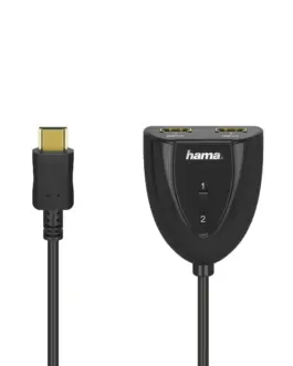 Превключвател 2 в 1 HDMI 2 x HDMI женско - HDMI мъжко Черен