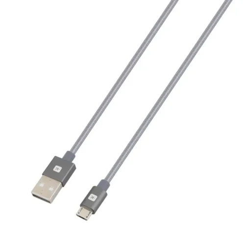 Alternative view of Кабел Skross, USB-A - microUSB, Метална оплетка, 1.20 м, Сив