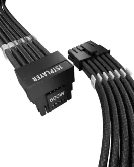 1stPlayer модулен кабел Custom Sleeved Modding Cable Black - PCIe 5.0 12VHPWR M/M -