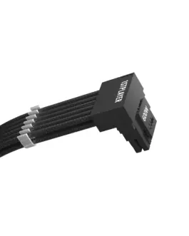 Alternative view of 1stPlayer модулен кабел Custom Sleeved Modding Cable Black - PCIe 5.0 12VHPWR M/M - FM2-B-BK