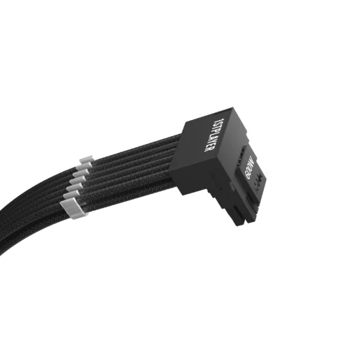 Alternative view of 1stPlayer модулен кабел Custom Sleeved Modding Cable Black - PCIe 5.0 12VHPWR M/M - FM2-B-BK