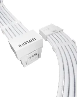 1stPlayer модулен кабел Custom Sleeved Modding Cable White - PCIe 5.0 12VHPWR M/M -