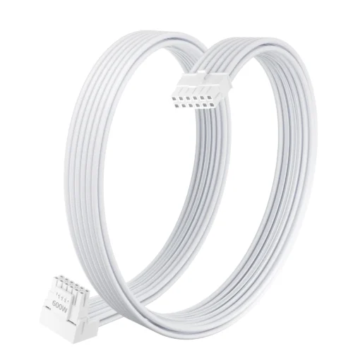 Alternative view of 1stPlayer модулен кабел Custom Sleeved Modding Cable White - PCIe 5.0 12VHPWR M/M - FM2-B-WH