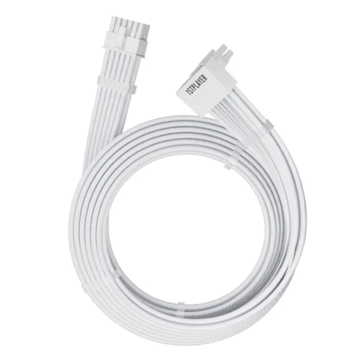 1stPlayer модулен кабел Custom Sleeved Modding Cable White – PCIe 5.0 12VHPWR M/M –