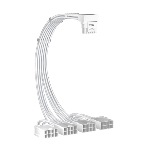 Alternative view of 1stPlayer удължителен кабел Custom Sleeved Modding Cable White - 4 x PCIe 8-pin to 12VHPWR - FM4-B-WH