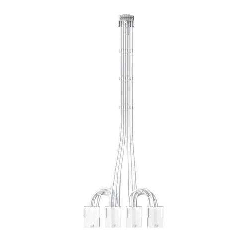 1stPlayer удължителен кабел Custom Sleeved Modding Cable White – 4 x PCIe 8-pin to 12VHPWR –