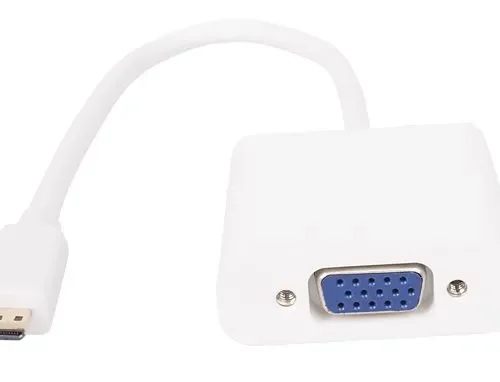 VCom Адаптер Adapter Mini HDMI CM to VGA F White - CG592-0.15m