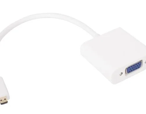 VCom Адаптер Adapter Mini HDMI CM to VGA F White – CG592-0.15m