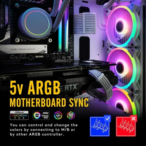 Alternative view of Комплект вентилатори EZDIY-FAB Moonlight Black RGB PWM 120mm - 3 Pack