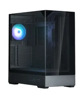 Zalman кутия за компютър P40 Prism Mid-Tower Tempeчервен Glass черен
