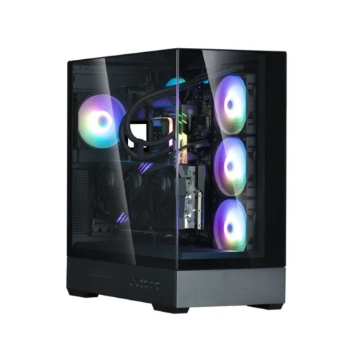 Zalman кутия за компютър P40 Prism Mid-Tower Tempeчервен Glass