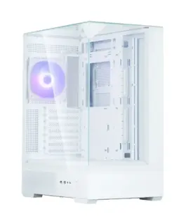 Zalman кутия за компютър P40 Prism Mid-Tower Tempeчервен Glass бял