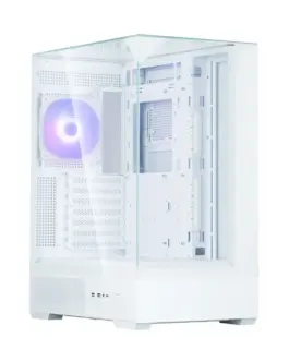 Zalman кутия за компютър P40 Prism Mid-Tower Tempeчервен Glass бял