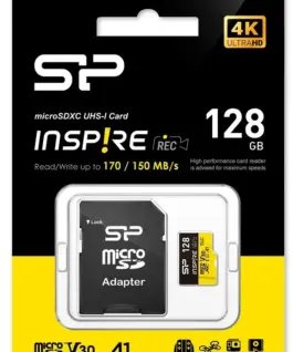Alternative view of Silicon Power памет card microSDXC Inspire 128GB UHS-I U3 A1 V30 4K TLC