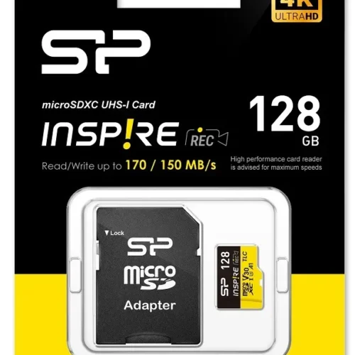 Alternative view of Silicon Power памет card microSDXC Inspire 128GB UHS-I U3 A1 V30 4K TLC