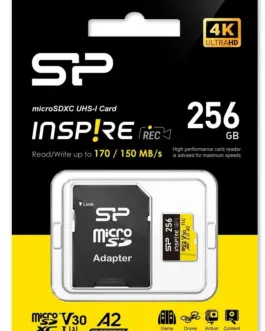 Alternative view of Silicon Power памет card microSDXC Inspire 256GB UHS-I U3 A2 V30 4K TLC