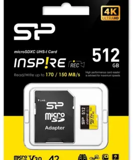 Alternative view of Silicon Power памет card microSDXC Inspire 512GB UHS-I U3 A2 V30 4K TLC