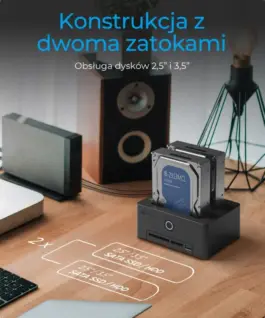 Alternative view of IcyBox IB-1233CL-CR 2x 2,5/3,5 SSD/HDD,четец за карти