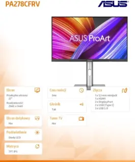 Alternative view of Asus Monitor 27 инча PA278CFRV IPS QHD 100Hz HDMI DP