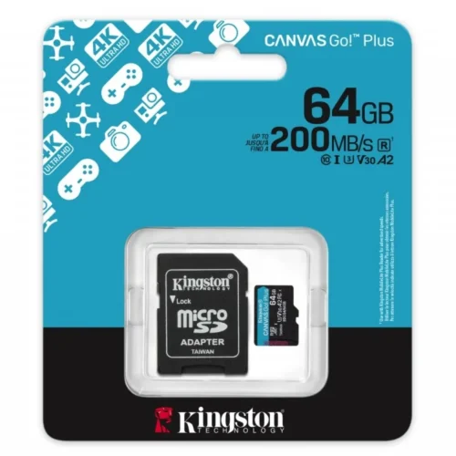 Alternative view of Kingston microSD 64GB CanvasGo! Plus 200MB/s A2 U3 V30 + адаптер