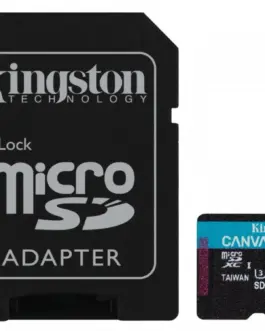 Kingston microSD 256GB CanvasGo! Plus 200MB/s A2 U3 V30 + адаптер
