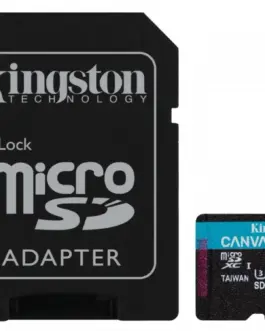 Kingston microSD 64GB CanvasGo! Plus 200MB/s A2 U3 V30 + адаптер