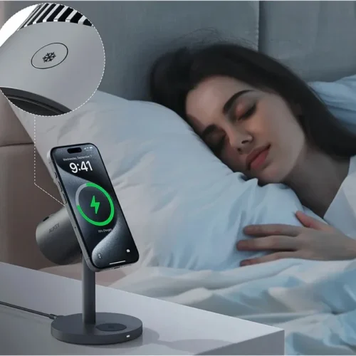 AUKEY Cooling 3in1 Wireless зарядно LC-MC311A 15W Qi2 MagSafe + 30W PD Power