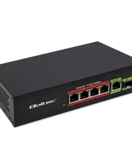 Qoltec Ethernet PoE SWITCH 4x RJ45 PoE 1x RJ45Upli