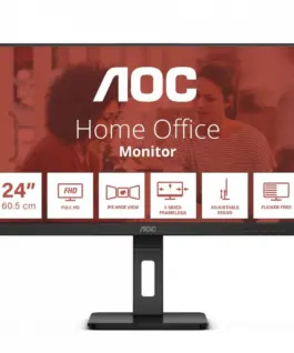 AOC Monitor 24E3QAF 23.8 инча IPS HDMI DP Pivot Speakers