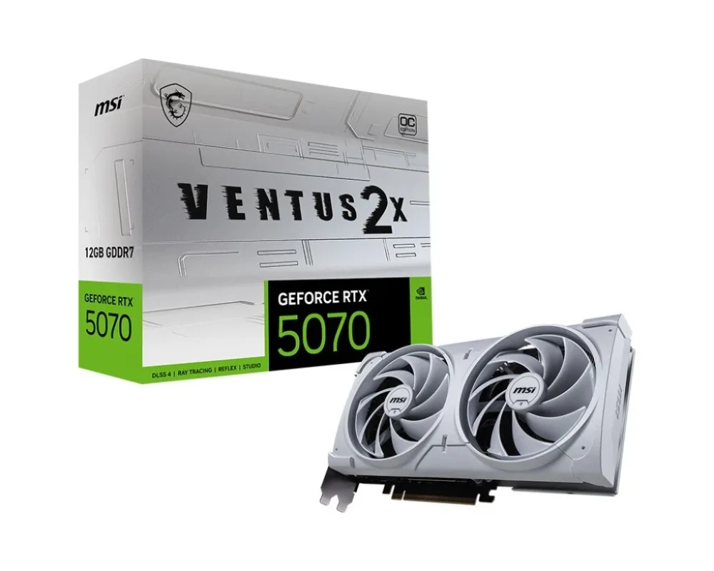 MSI видео карта GeForce RTX 5070 12G VENTUS 2X OC бял GDDR7 192bit