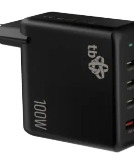TB 3x USB C + USB A Power Delivery мрежово зарядно черен, GaN 100W