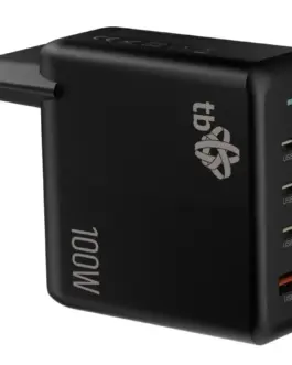 TB 3x USB C + USB A Power Delivery мрежово зарядно черен, GaN 100W