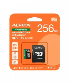 Adata microSD Speed Plus card 256GB UHS1 U3 V30 A2 180/160 MB/s