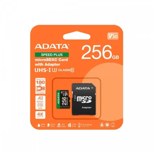 Adata microSD Speed Plus card 256GB UHS1 U3 V30 A2 180/160 MB/s