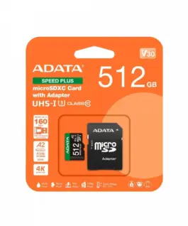 Adata microSD Speed Plus card 512GB UHS1 U3 V30 A2 180/160 MB/s
