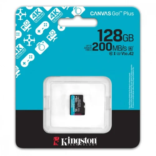 Kingston памет card microSD 128GB Canvas Go! Plus 200MB/s A2 U3 V30
