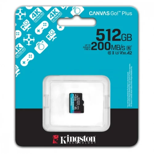 Kingston памет card microSD 512GB Canvas Go! Plus 200MB/s A2 U3 V30