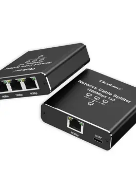 Qoltec Splitter Ethernet mini SWITCH 1x3 RJ45 USB C