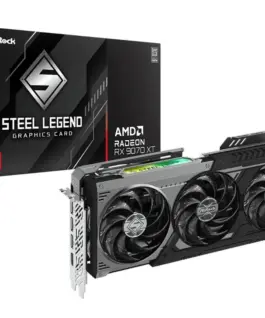 ASRock видео карта Radeon RX 9070 XT STEEL LEGEND DARK 16GB GDDR6 256bit 3DP/HDMI