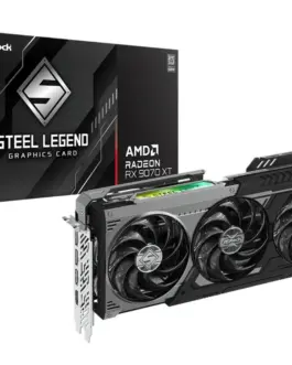 ASRock видео карта Radeon RX 9070 XT STEEL LEGEND DARK 16GB GDDR6 256bit 3DP/HDMI